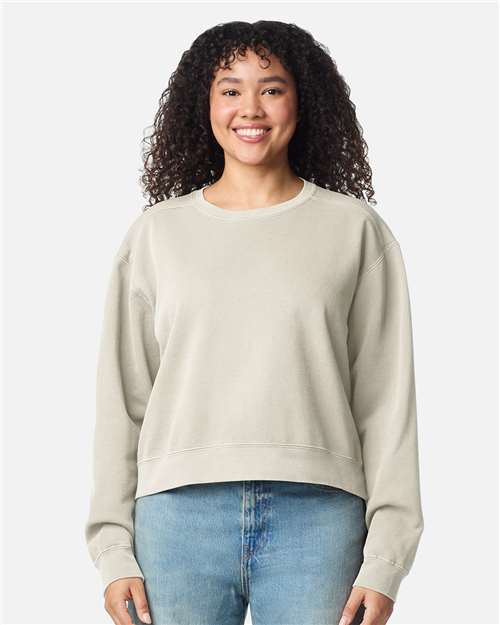 Women's Garment-Dyed Mid-Length Crewneck Sweatshirt