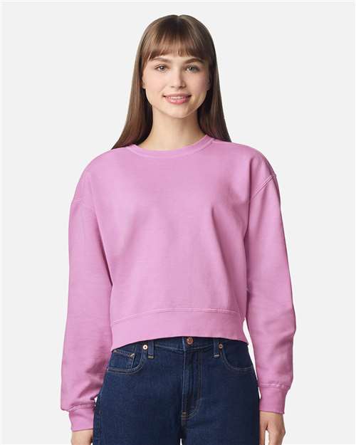 Women's Garment-Dyed Mid-Length Crewneck Sweatshirt